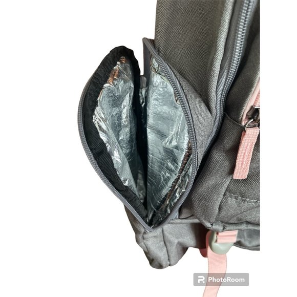 Mommore Diaper Bag Unisex Grey and Pink - Picture 5 of 7